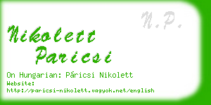 nikolett paricsi business card